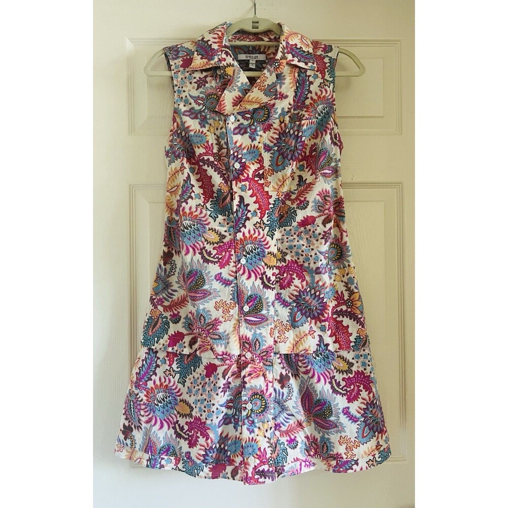 Derek Lam 10 Crosby Satina Sleeveless Mini Dress 6 Floral Paisley Coastal Boho